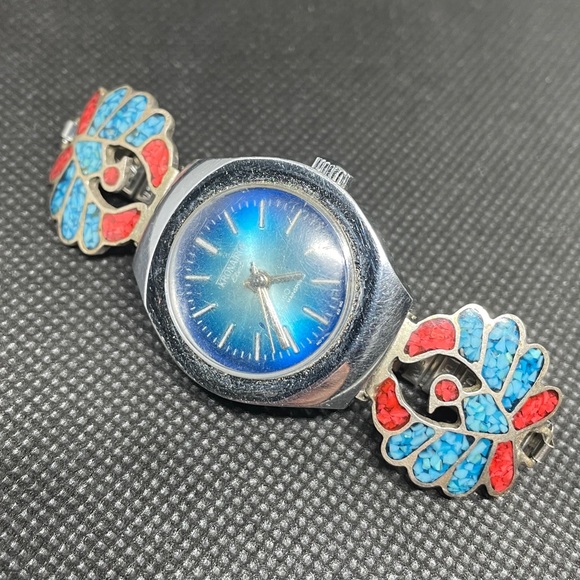 Ladies Navajo themed Watch Band with Eagle accents - Picture 1 of 8